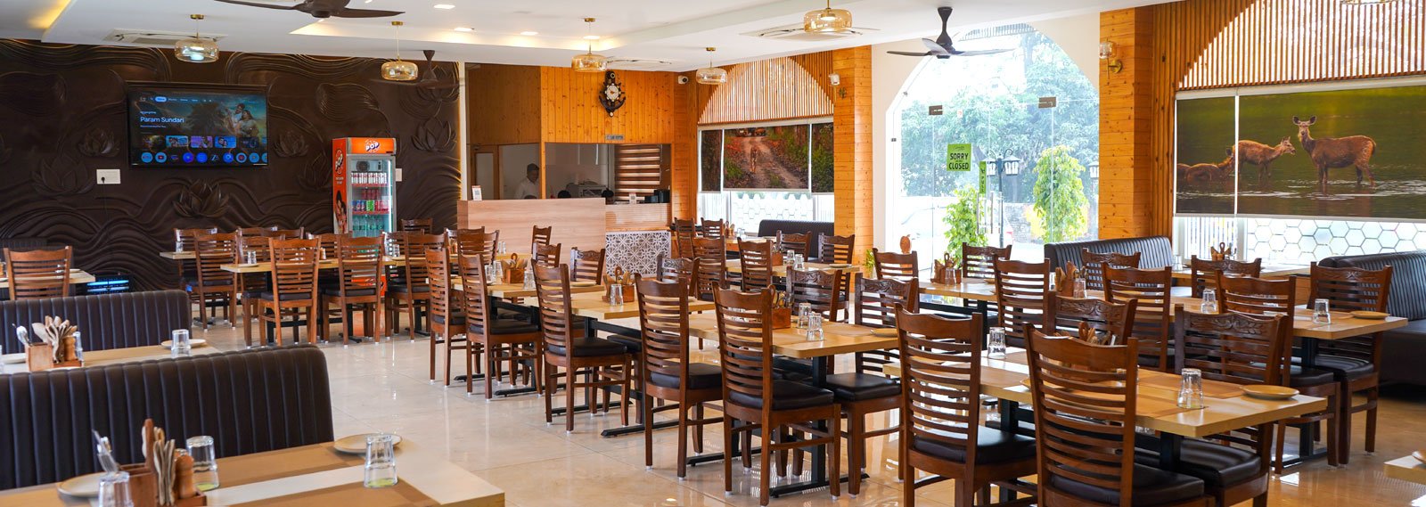 Dining hall at The Lychee Hotel and Resort